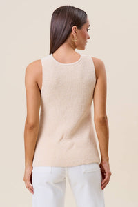 Ivory Surplice Sleeveless Knit Tank Top | Able