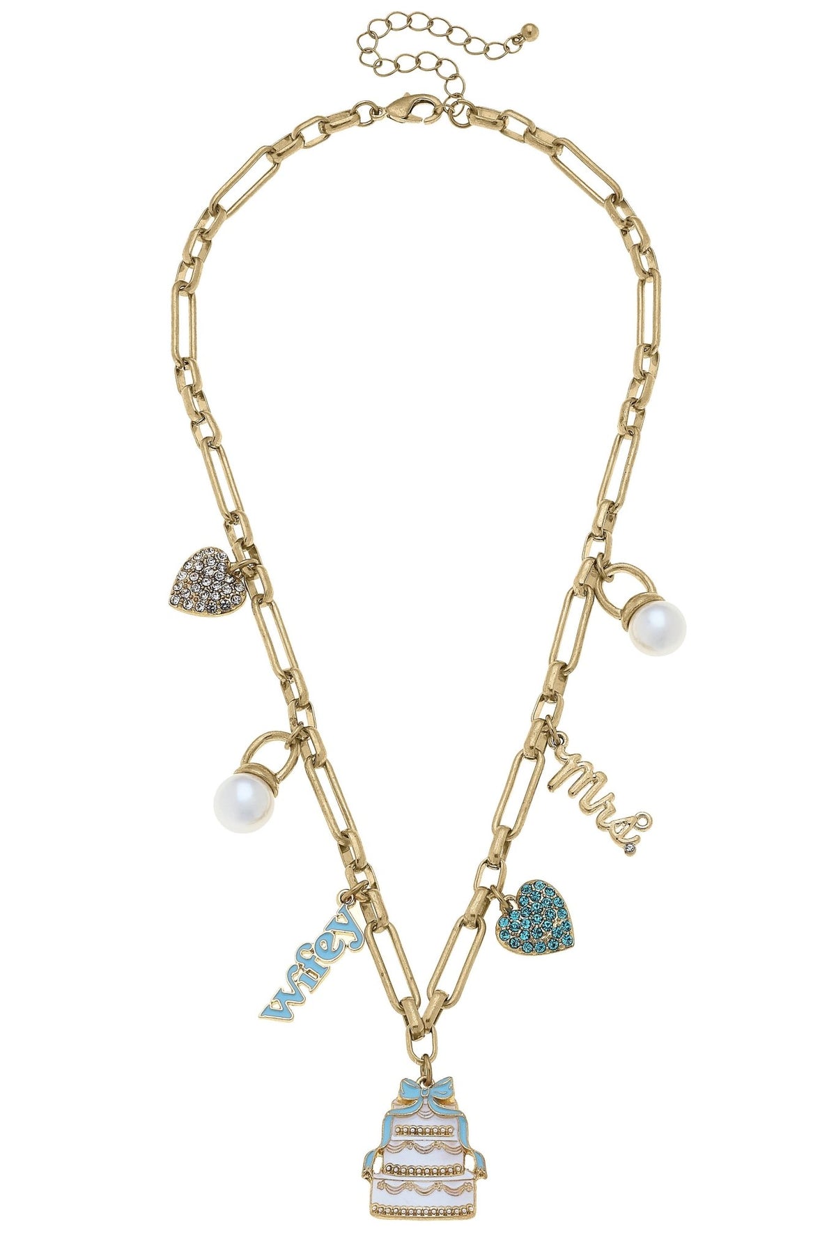 Just Married Charm Necklace in Shiny Gold | Canvas Style