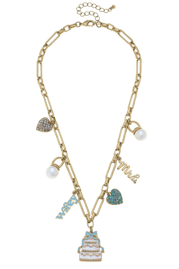 Just Married Charm Necklace in Shiny Gold | Canvas Style