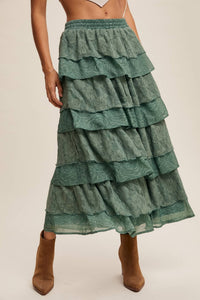 Lace Tiered Maxi Skirt | Listicle