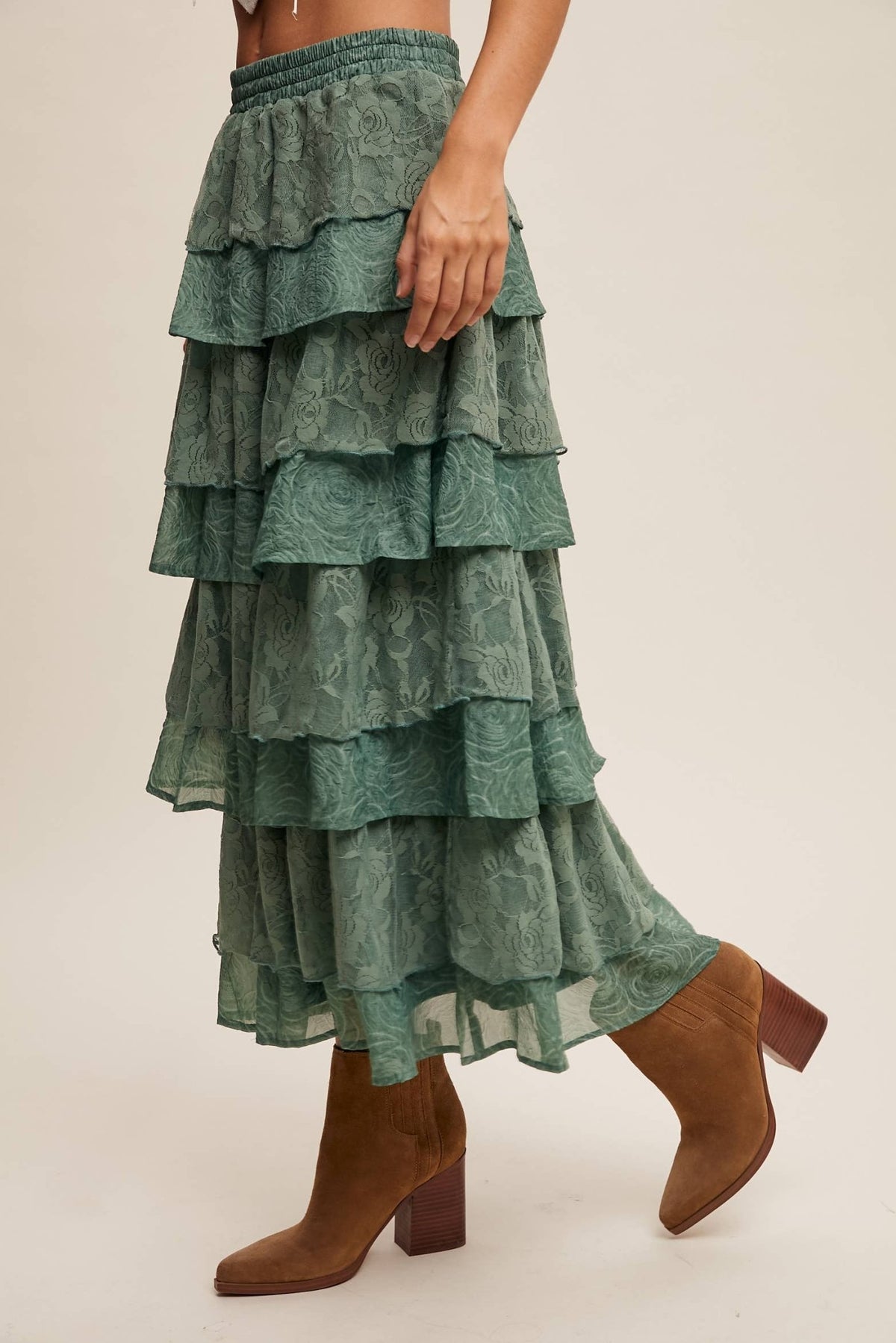 Lace Tiered Maxi Skirt | Listicle