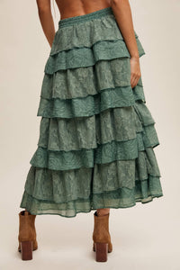 Lace Tiered Maxi Skirt | Listicle