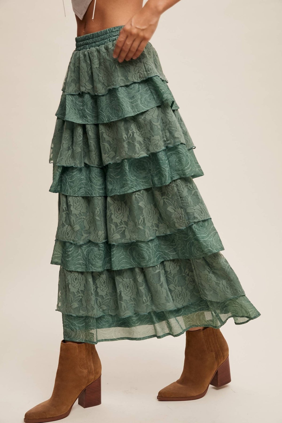 Lace Tiered Maxi Skirt | Listicle