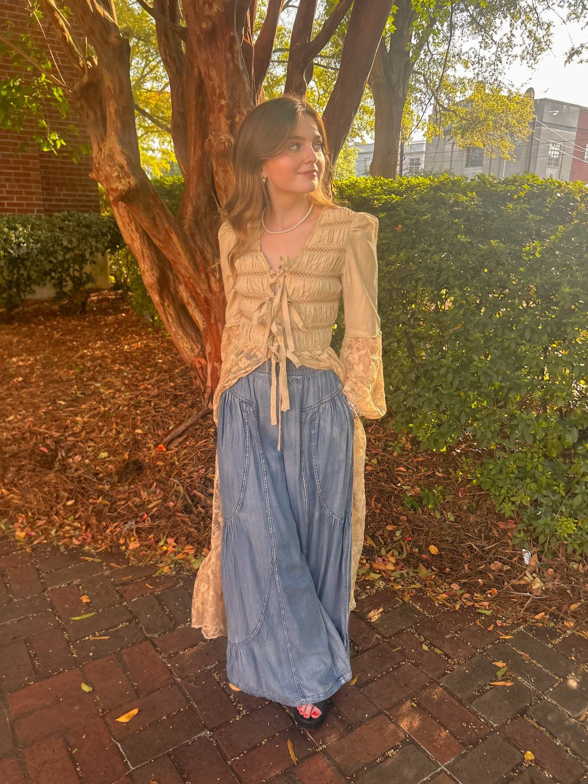 Lace-Up Embroidered Maxi Kimono | Listicle