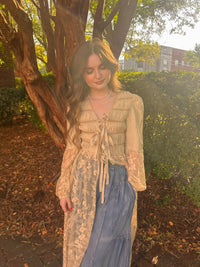 Lace-Up Embroidered Maxi Kimono | Listicle