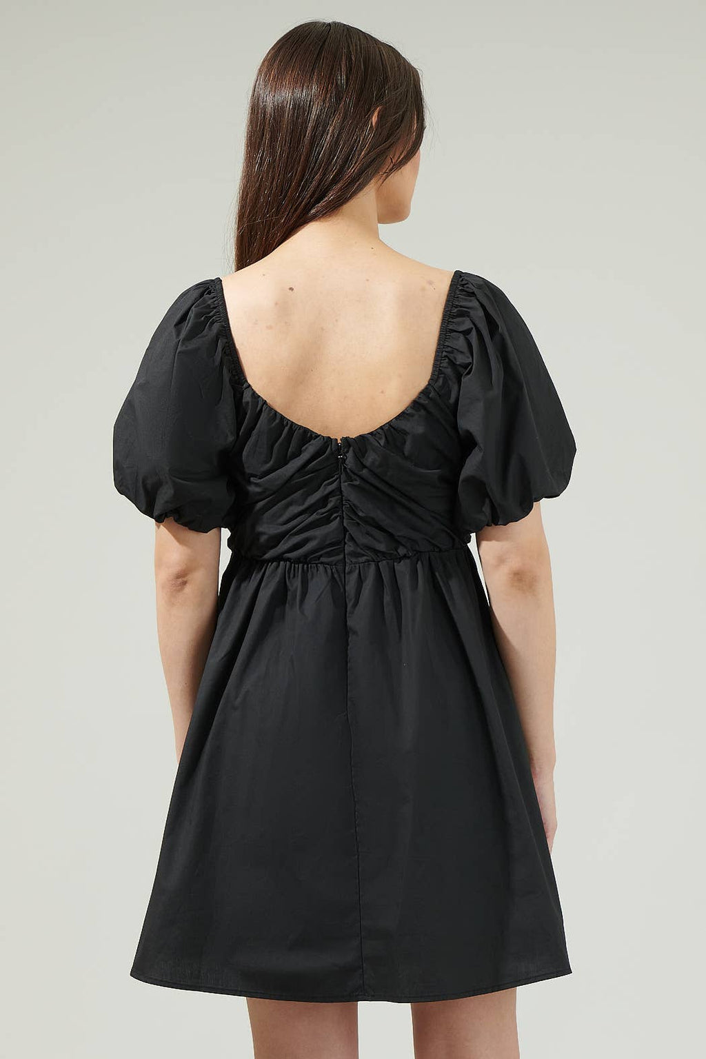 Leandra Black Poplin Mini Dress Small