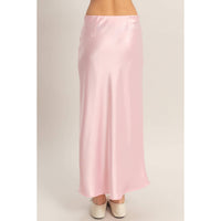 Light Pink Satin Midi Skirt | HYFVE