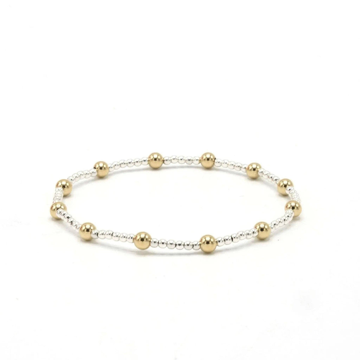 Malibu Mix Collection 14K Gold Filled and Silver Beaded Bracelets: 7" | erin gray