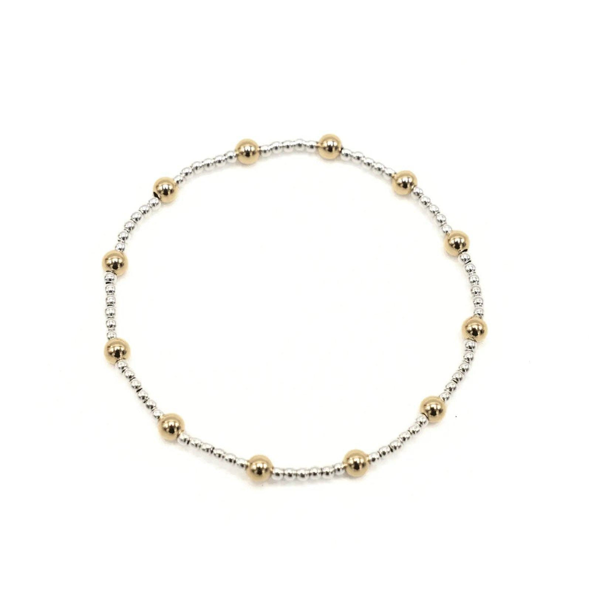 Malibu Mix Collection 14K Gold Filled and Silver Beaded Bracelets: 7" | erin gray