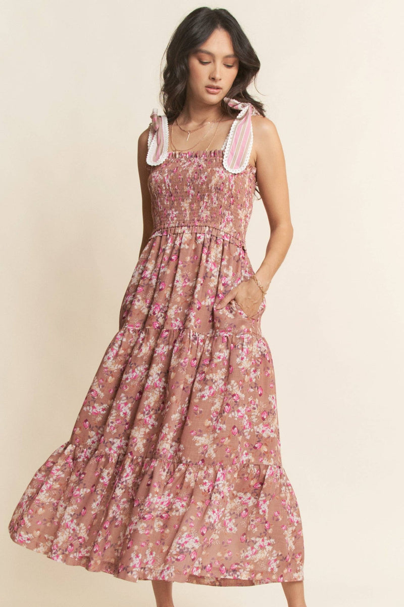 mauve floral bridesmaid dress purple floral bridesmaid dresses Lilac Corset Floral Print A-Line Long Bridesmaid Dress-parroquiadesanalbertomagno.com