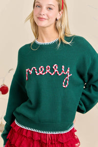 Merry Embroidered Sweater | Main Strip