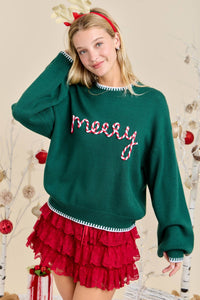 Merry Embroidered Sweater | Main Strip