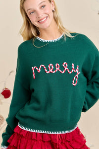 Merry Embroidered Sweater | Main Strip