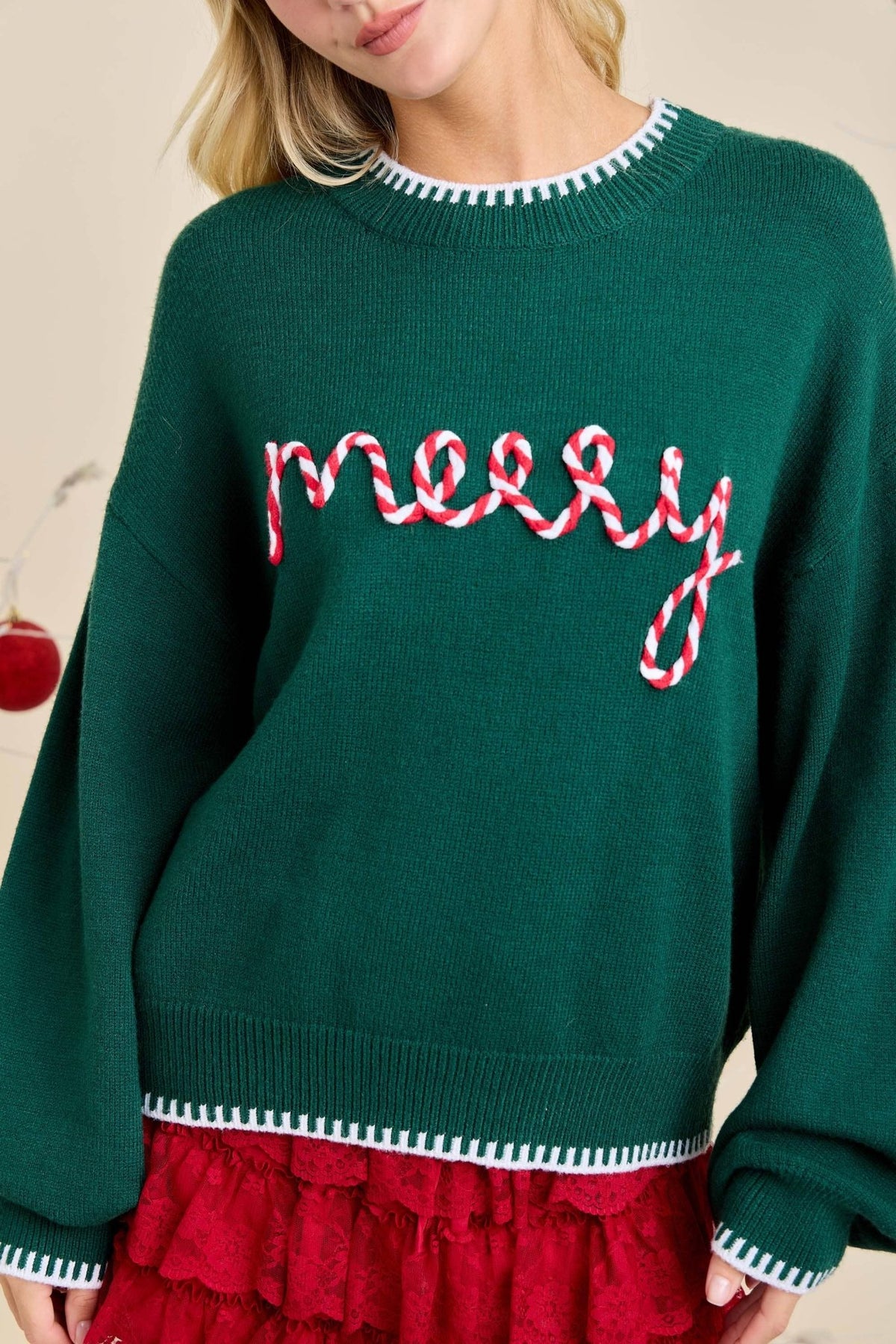 Merry Embroidered Sweater | Main Strip