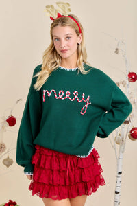 Merry Embroidered Sweater | Main Strip