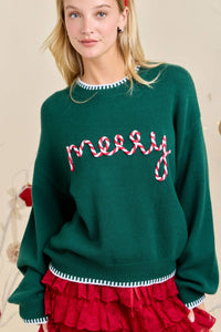 Merry Embroidered Sweater | Main Strip