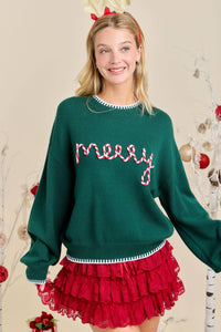 Merry Embroidered Sweater | Main Strip