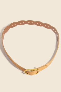 Metallic Oval Accent Faux Suede Belt | Anarchy Street