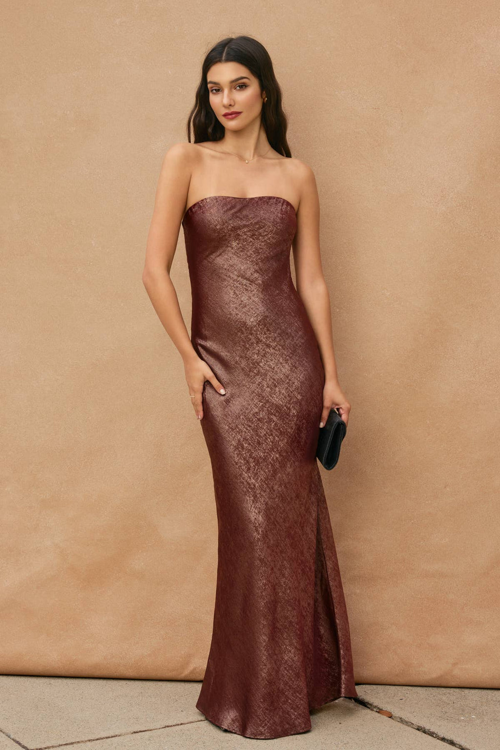 draped metallic dress Double-Breasted Stretch Metallic Dress John Paul Ataker