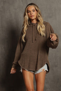 Mocha Waffle Hoodie | Blue Buttercup