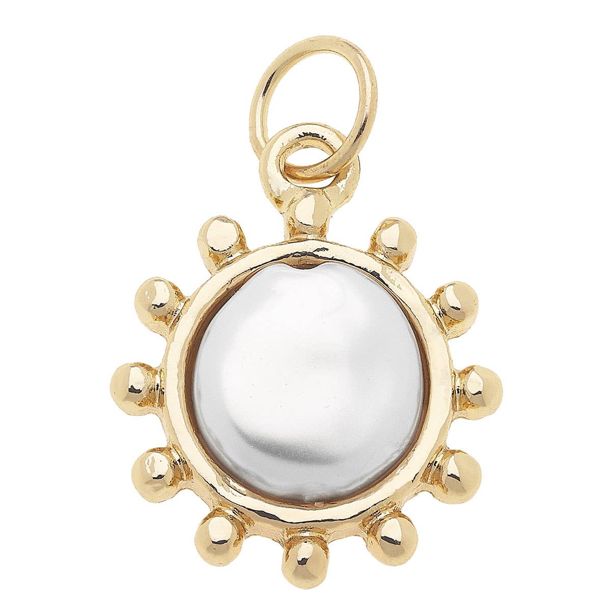 Mother of Pearl Coin Charm in Shiny Gold | Canvas Style