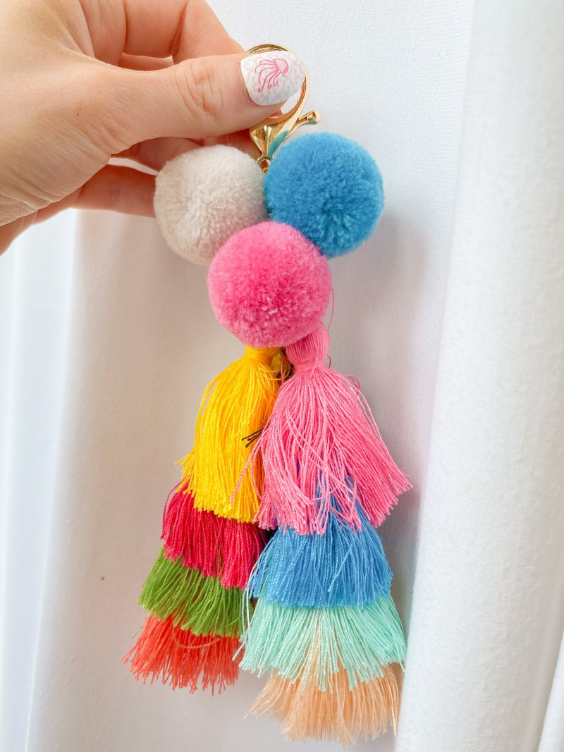 Buy Multi Colored Fringe Keychain Online | Sissy Boutique