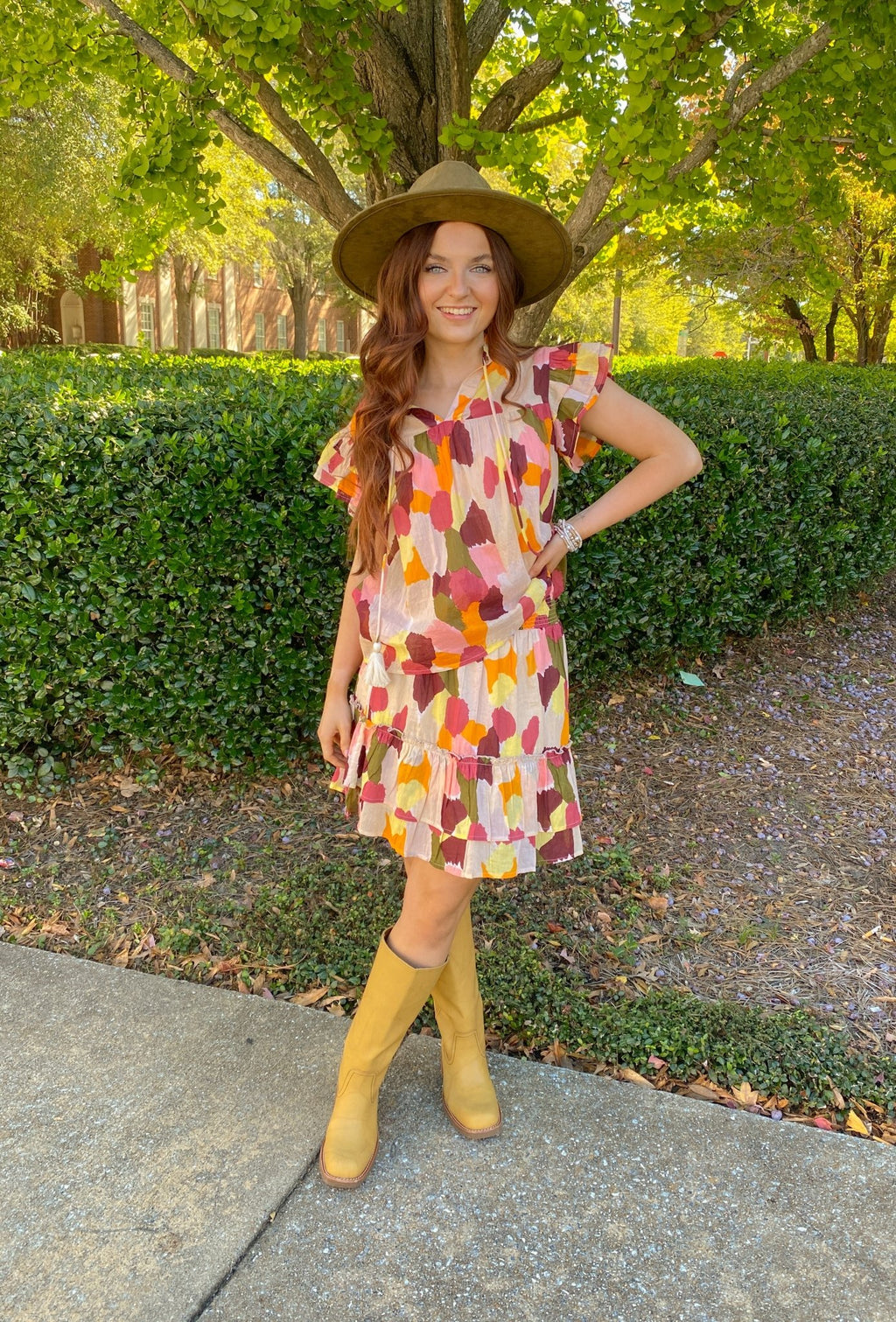 thml fall dresses THML Tie Strap Floral Dress