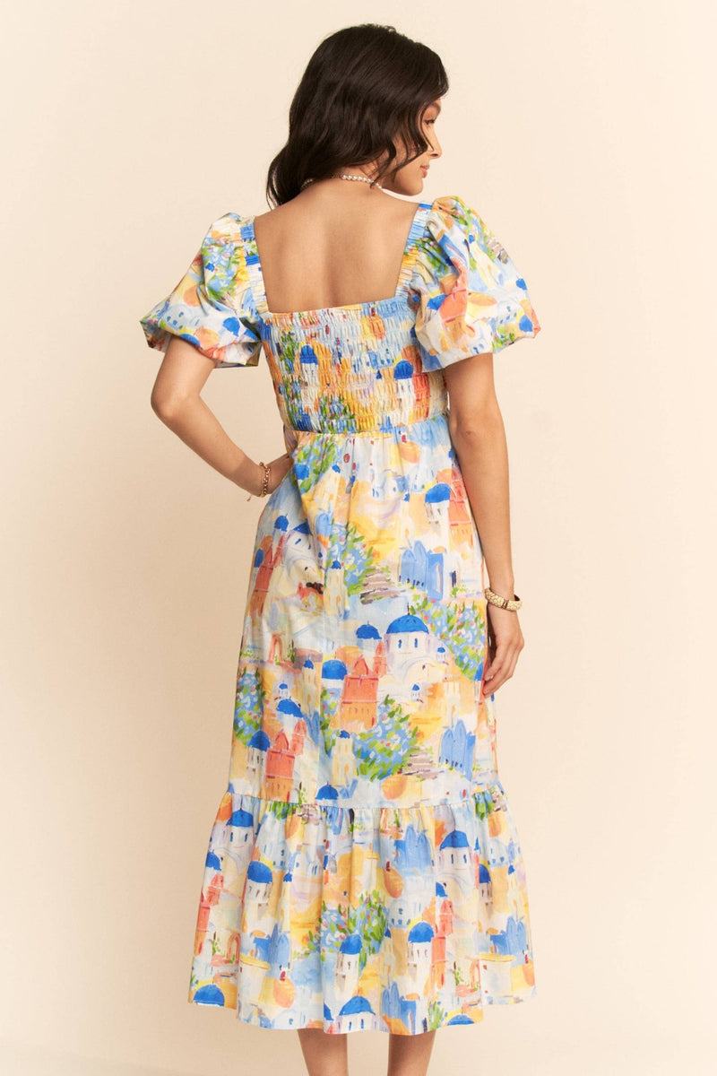 multicolored midi dress Village Smocking Bodice 1X waist 31 in Size:UK24/US20 Convertible dusty rose bridesmaid dress for wedding Pleated Mother Of The