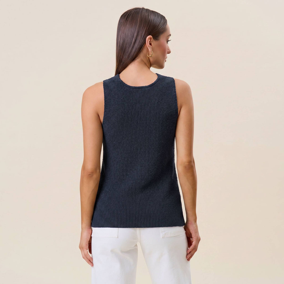 Navy Surplice Sleeveless Knit Tank Top | Able