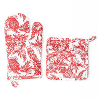 Nutcracker Toile Oven Mitt Set | 8 Oak Lane