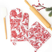 Nutcracker Toile Oven Mitt Set | 8 Oak Lane
