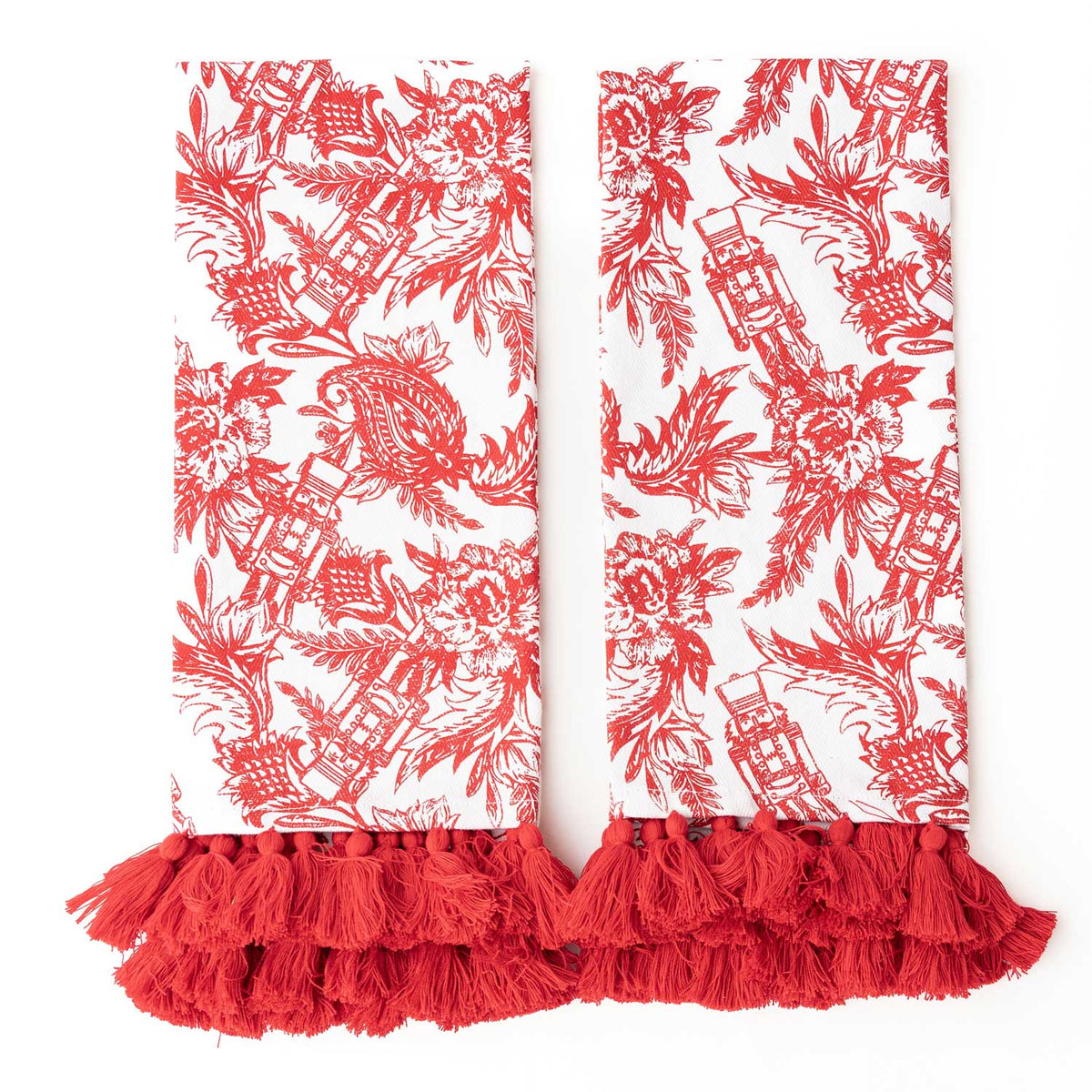Nutcracker Toile Tassel Kitchen Towel Set | 8 Oak Lane