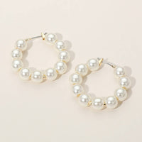 Pearl Beaded Hoop Earrings | Sensibling Corp.