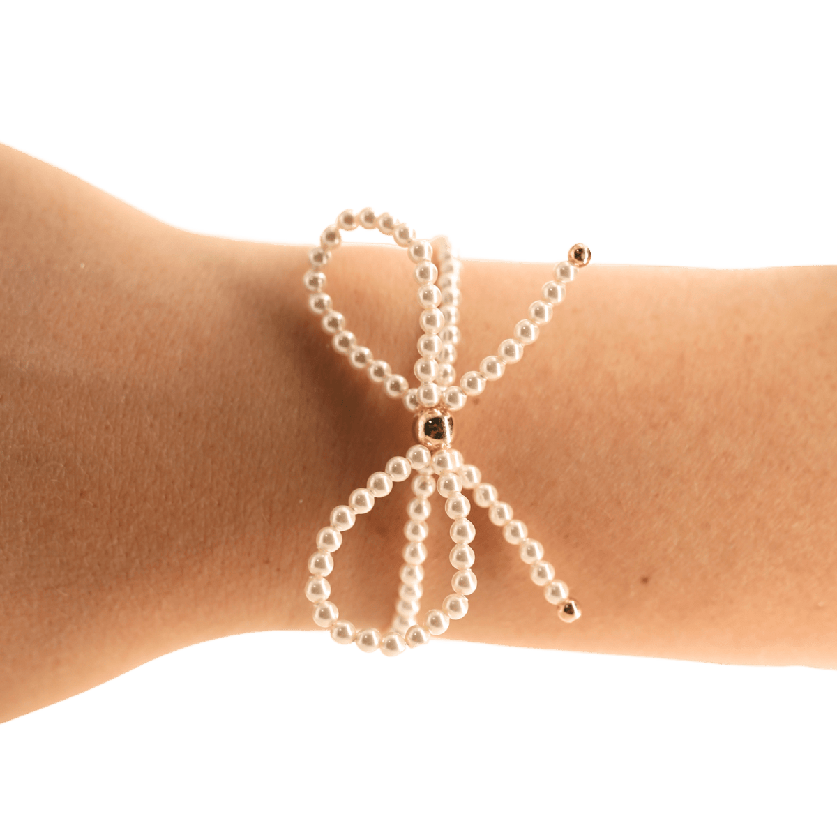 Pearl Bow Bracelet: Standard 6.75 inch | Beaded Blondes