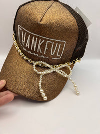 Pearl Bow Trucker Chain Only | Vibes Hat Company