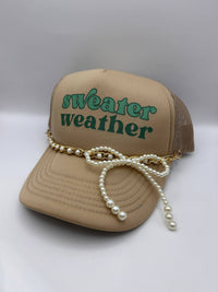 Pearl Bow Trucker Chain Only | Vibes Hat Company