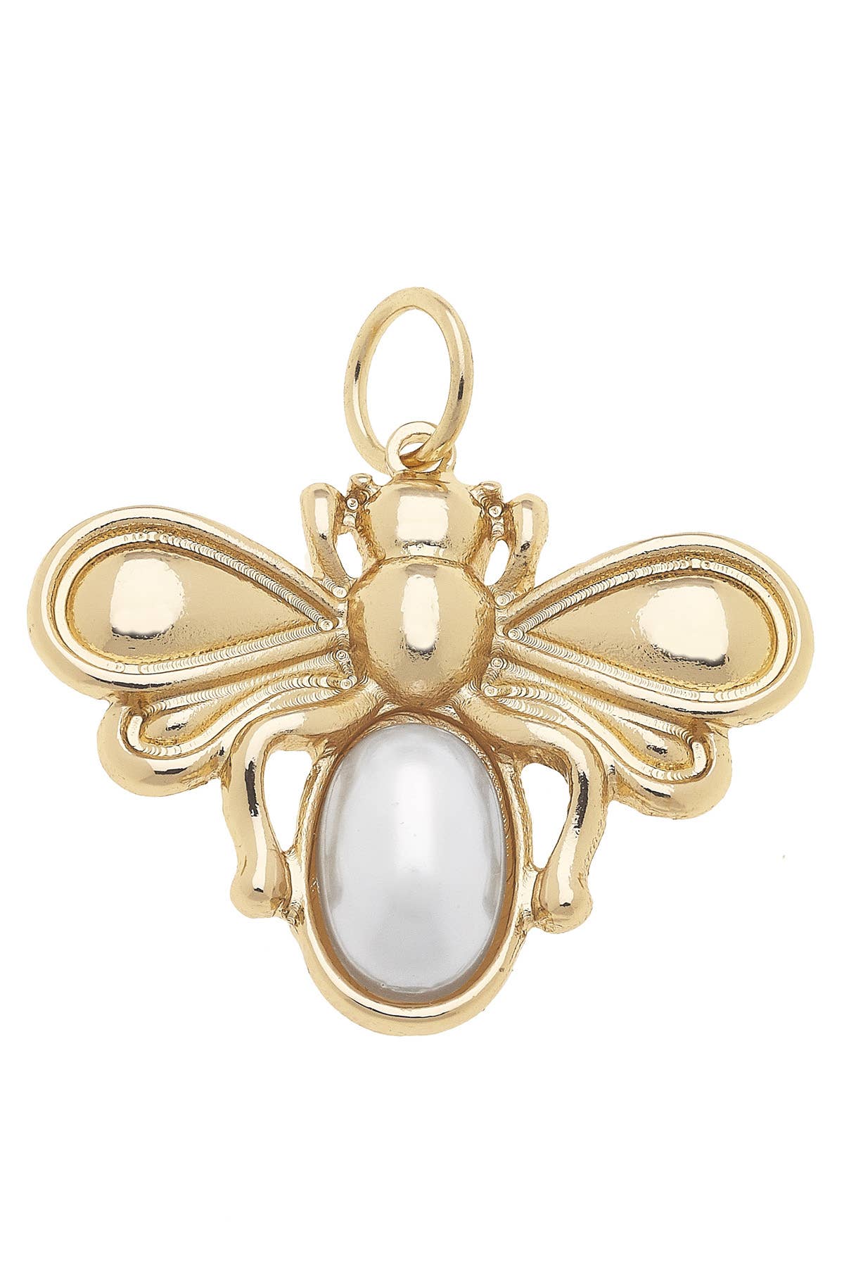 Pearl Bumble Bee Charm in Shiny Gold | Canvas Style