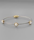 GOLD AND SILVER CABLE AND PEARL BRACELET-Sissy Boutique-Sissy Boutique
