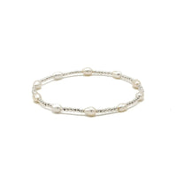 Petite Patterned Rice Pearl Bracelet with Sterling Silver Beads: 7" | erin gray