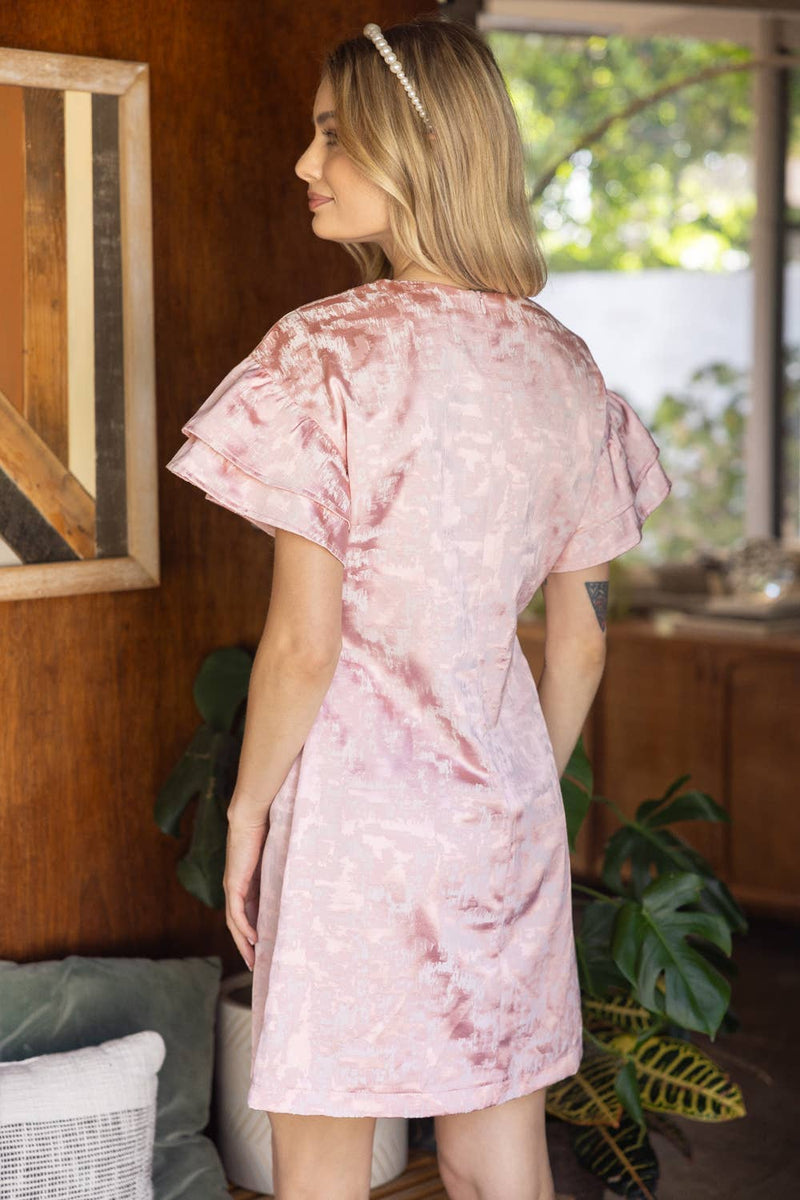 pink ruffle dress short Ivory White Metallic Sleeve S Formal White Satin Mermaid in shorts provide extra Category:Other Color:Black/Leopard/Print