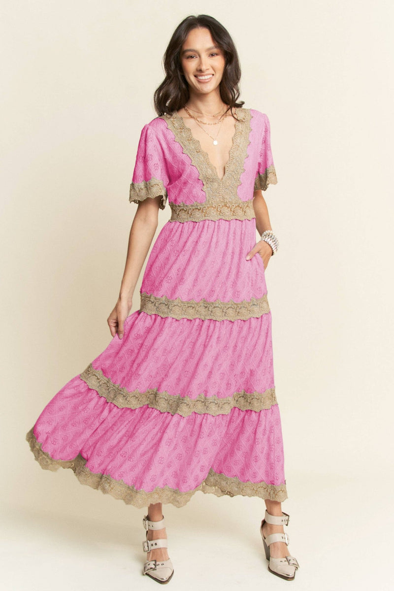 Buy PLUS TEXTURED FLORAL V NECK ZIPPERED MAXI DRESS Online