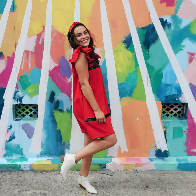 fitted lace wedding dress Buy RED AND BLACK SHIFT DRESS - GEORGIA GAMEDAY Online