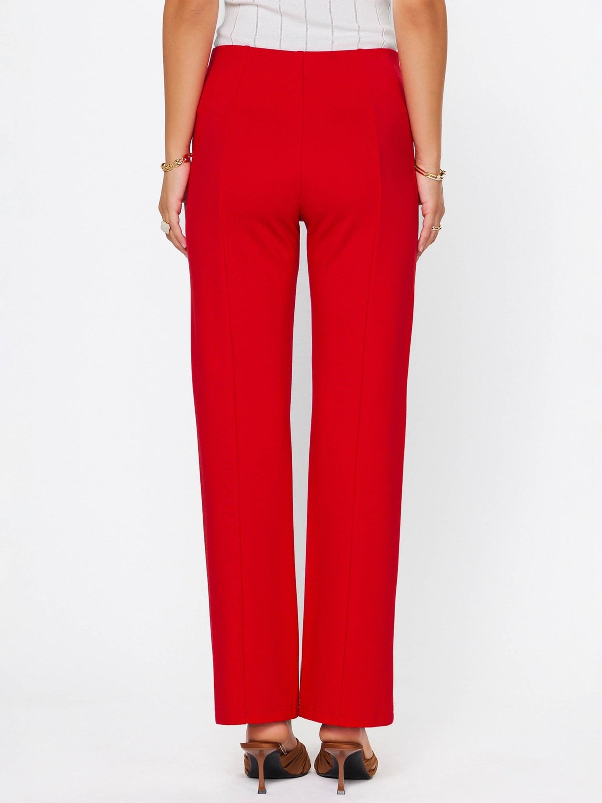 Red Straight Leg Ponte Pants | Current Air