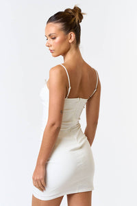 RHINESTONE BOW SLEEVELESS BODYCON DRESS | Blue Blush