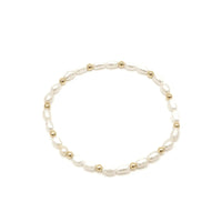 Rice Pearl Bracelet with 3mm 14k Gold-Filled Beads: 7" | erin gray