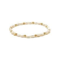 Rice Pearl Bracelet with 3mm 14k Gold-Filled Beads: 7" | erin gray