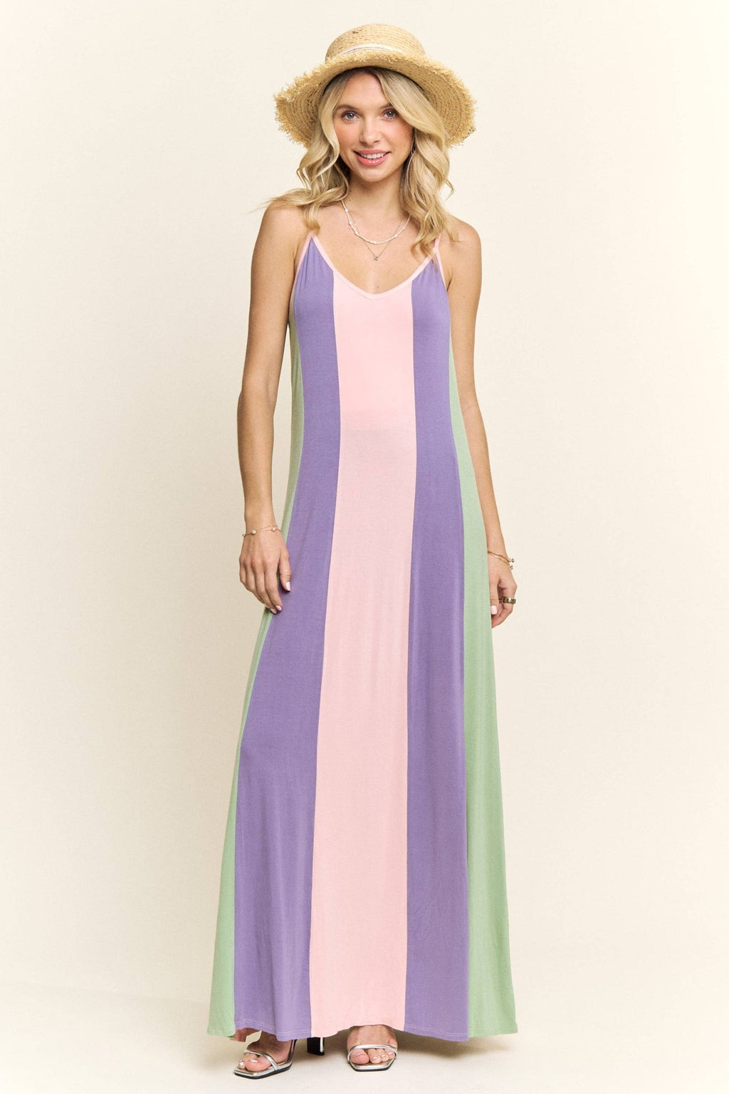 chinese dress ladies Buy SAGE KIWI AND PURPLE STRIPED COLORBLOCK SPAGHETTI STRAP MAXI DRESS  Online