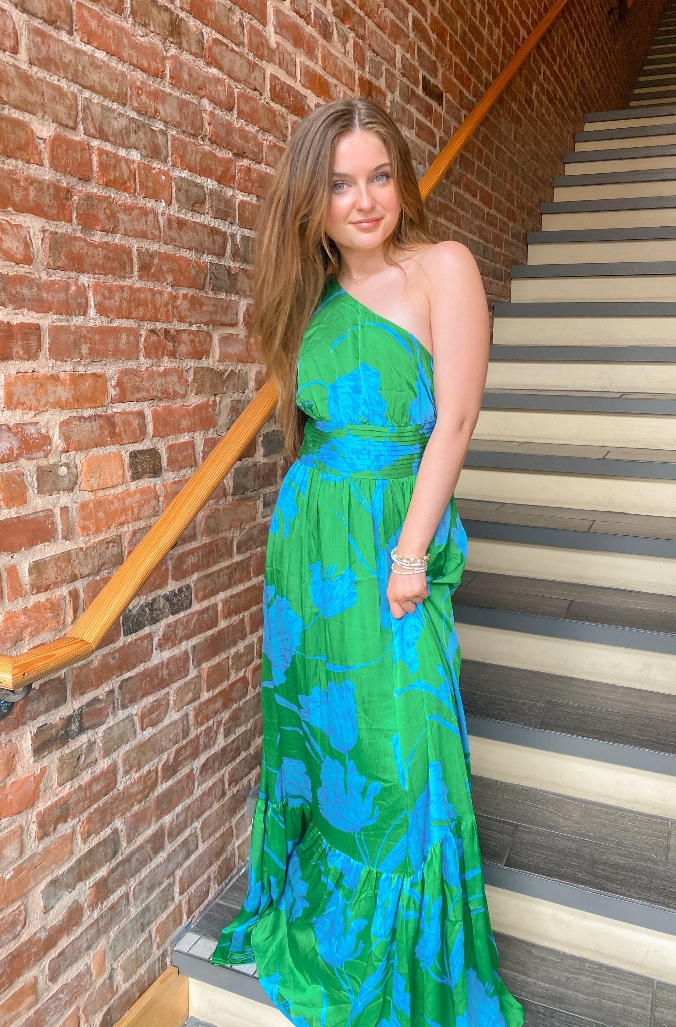 Seamoss Floral Bayou One Shoulder Maxi Dress XL / KELLY-BLUE-MULTI Seamoss Floral Bayou One Shoulder Maxi Dress XL / KELLY-BLUE-MULTI