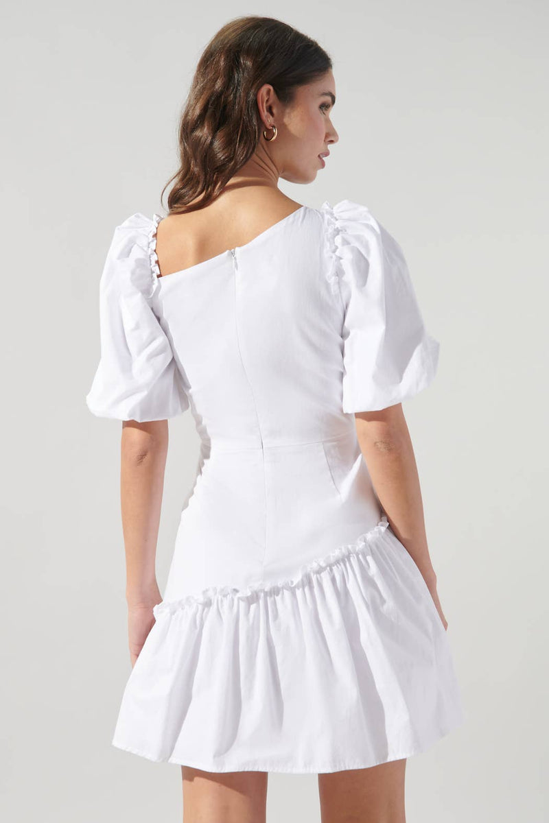 SHAPE OF YOU ASYMMETRICAL POPLIN White MINI DRESS Medium SHAPE OF YOU ASYMMETRICAL POPLIN White MINI DRESS Medium