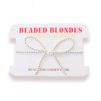 Silver Bow Bracelet : Standard 6.75 inch | Beaded Blondes